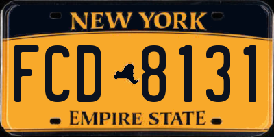 NY license plate FCD8131