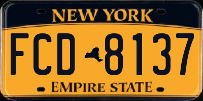 NY license plate FCD8137
