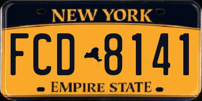 NY license plate FCD8141
