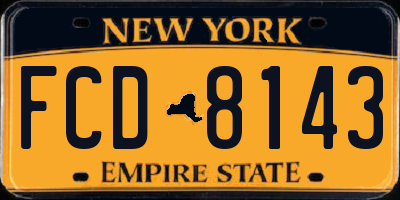 NY license plate FCD8143