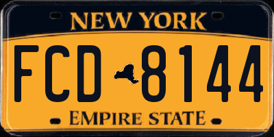 NY license plate FCD8144