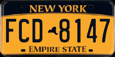 NY license plate FCD8147
