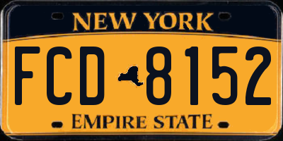 NY license plate FCD8152