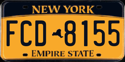 NY license plate FCD8155