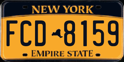 NY license plate FCD8159