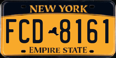 NY license plate FCD8161