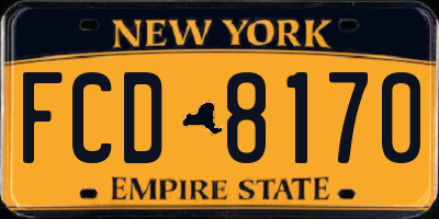 NY license plate FCD8170