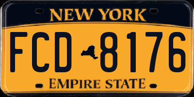 NY license plate FCD8176