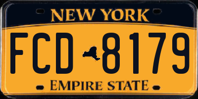 NY license plate FCD8179