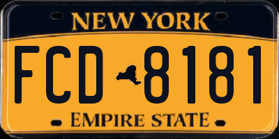 NY license plate FCD8181