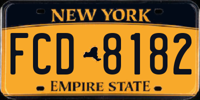 NY license plate FCD8182