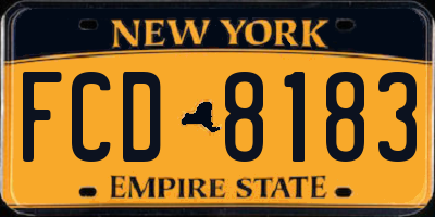 NY license plate FCD8183