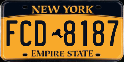 NY license plate FCD8187