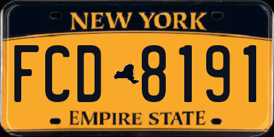 NY license plate FCD8191