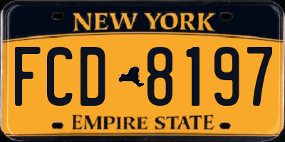 NY license plate FCD8197