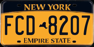 NY license plate FCD8207