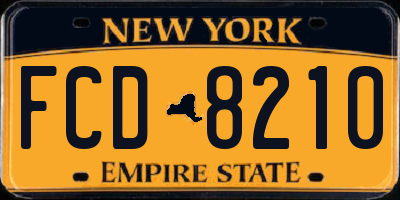 NY license plate FCD8210