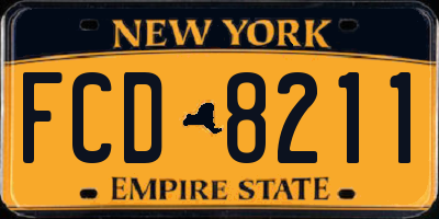 NY license plate FCD8211