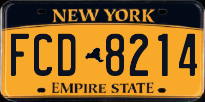 NY license plate FCD8214
