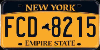 NY license plate FCD8215