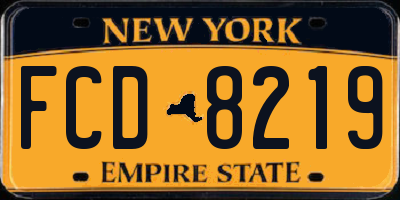 NY license plate FCD8219