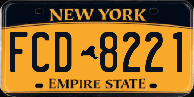 NY license plate FCD8221