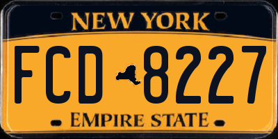 NY license plate FCD8227