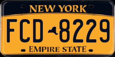 NY license plate FCD8229