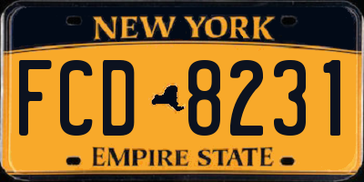 NY license plate FCD8231