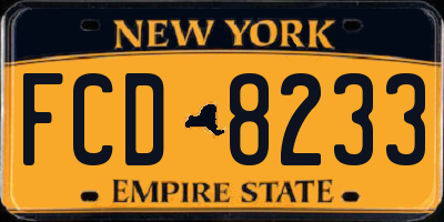 NY license plate FCD8233