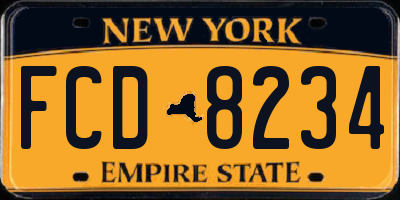 NY license plate FCD8234