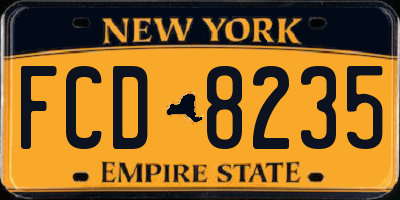 NY license plate FCD8235