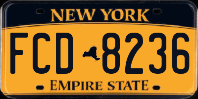 NY license plate FCD8236