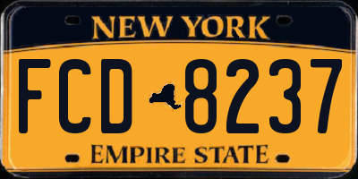 NY license plate FCD8237