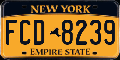 NY license plate FCD8239