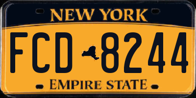 NY license plate FCD8244