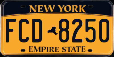 NY license plate FCD8250