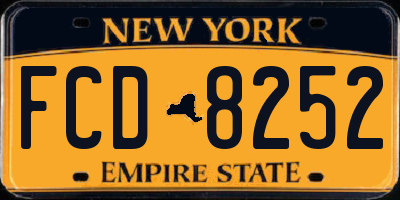 NY license plate FCD8252