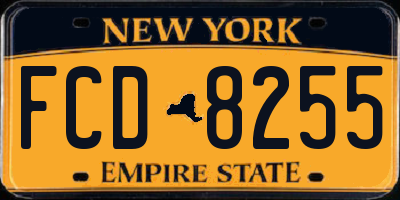 NY license plate FCD8255