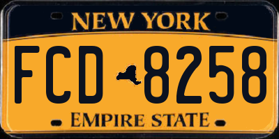 NY license plate FCD8258