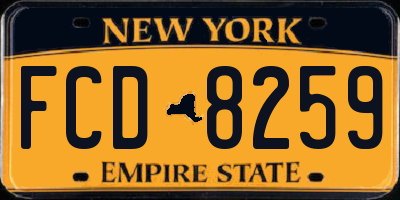 NY license plate FCD8259
