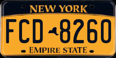 NY license plate FCD8260