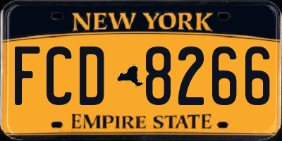 NY license plate FCD8266