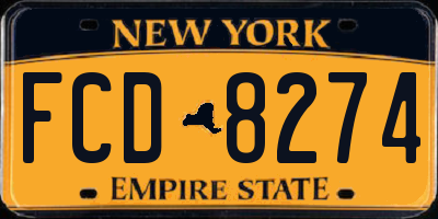 NY license plate FCD8274