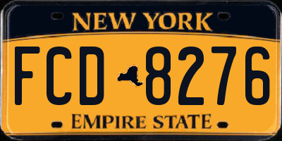 NY license plate FCD8276
