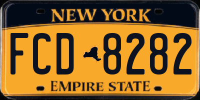 NY license plate FCD8282