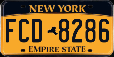 NY license plate FCD8286