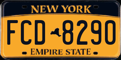 NY license plate FCD8290
