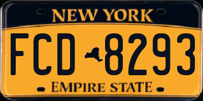 NY license plate FCD8293