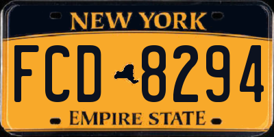 NY license plate FCD8294